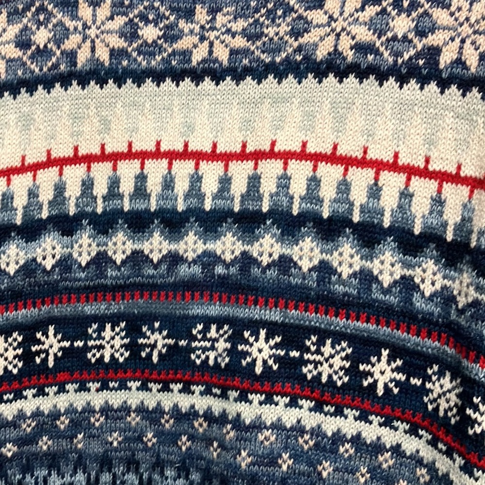 Tiara International Sweater Full Zip Up Fair Isle Colorful Size Large - Picture 9 of 9